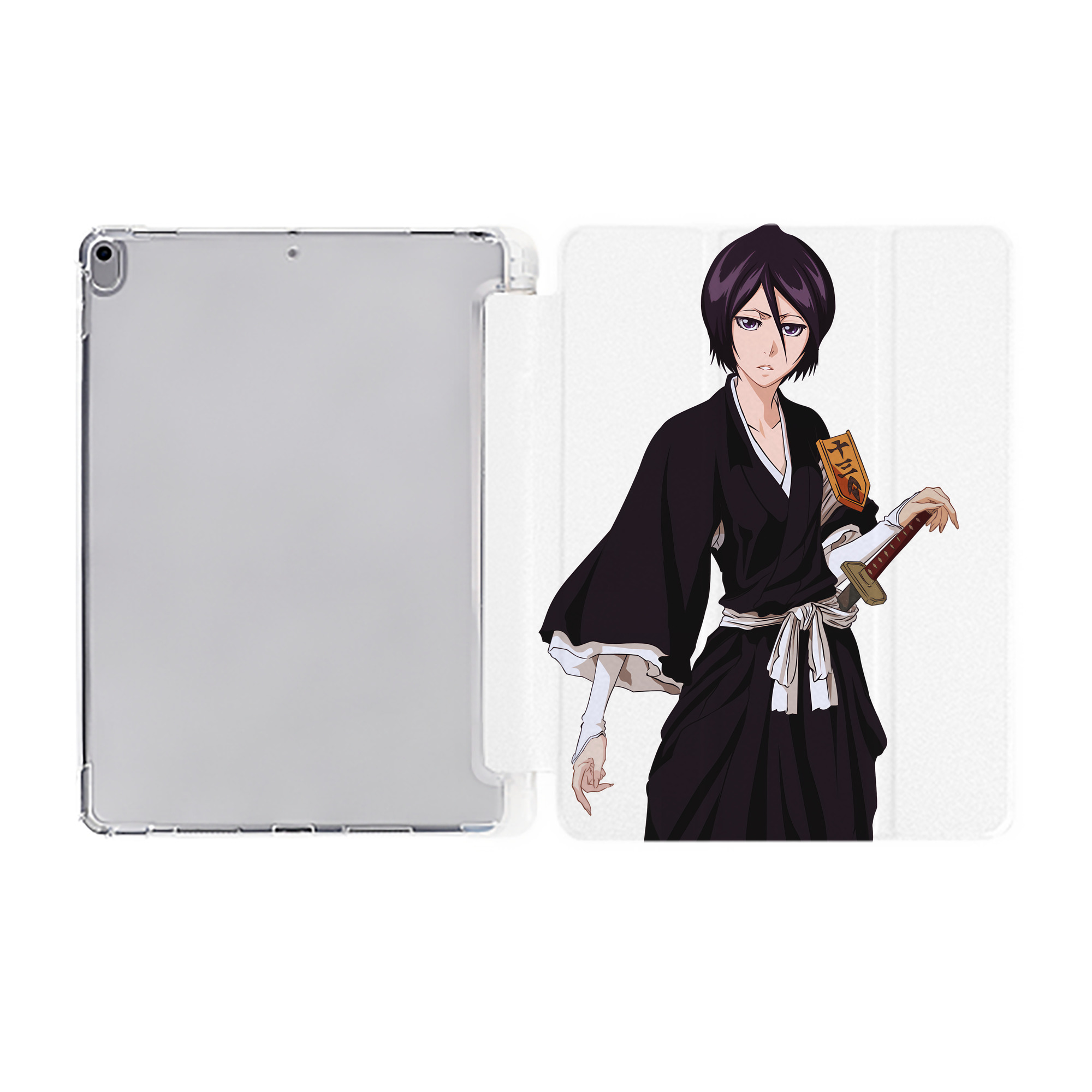 （画像用） ブリーチ 朽木ルキア BLEACH Kuchiki Rukia IPad ケース ペン収納付き 三つ折りスタンド PUレザー×シリコン 対応機種9.5/10.5/10.9インチ